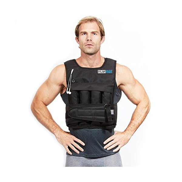 RUNmax 20LBS – 150LBS Adjustable Weighted Vest Wtih Shoulder Pads Option for Men and Women