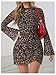 Milumia Women's Leopard Print Mini Dress Y2k Bell Long Sleeve Cheetah Short Dresses Going Out Party Clubbing Outfits All Brown Medium