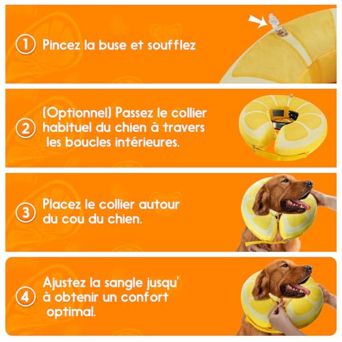 Collerette pour chiens et chats gonflable : fini le stress du plastique - 5