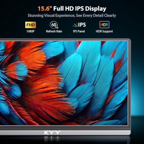 Image of KYY Portable Monitor 15.6 inch 1080P Computer Monitor Screen Extender w /Cover