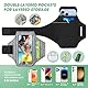 GlasFlength Brassard de sport universel pour téléphone portable - Avec poche pour écouteurs - Support pour téléphone portable - Pour iPhone 15/14/13/12/Samsung Galaxy S24/S23 Huawei Xiaomi (blanc gris