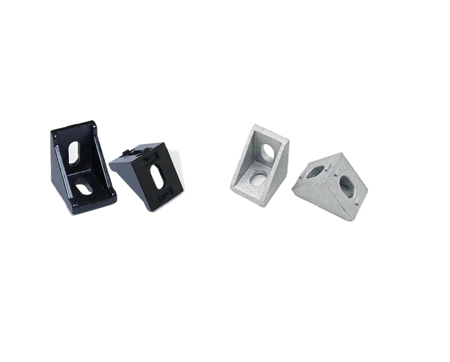 100pcs 2020 Aluminum Profile Connector Kit 20pcs Angle Brackets + 40pcs 20 Series M5 T-Slot Nuts + 40pcs M5x8mm Hexagon Nuts E(Silver)