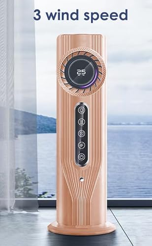 Tragbare Klimaanlage, tragbarer Luftkühler, mobile Mini- Klimaanlage mit Wassertank, Sprühmodus, Timer, Lüftergeschwindigkeiten, für Schlafzimmer, Büro, Küche(Hellkhaki)-2