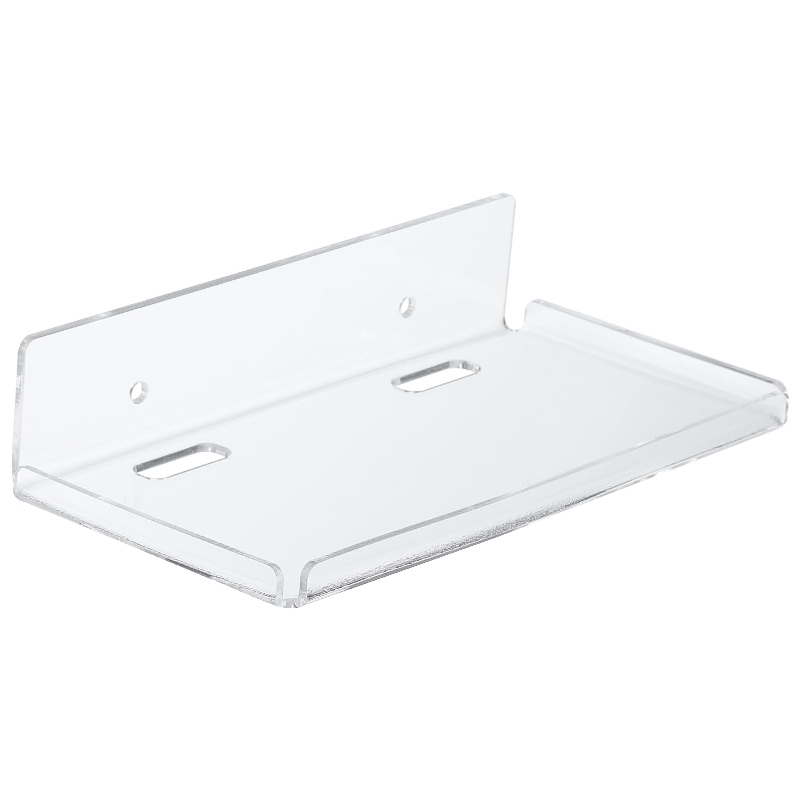 PATIKIL 8" Small Floating Shelves, Clear Acrylic Shelves for Wall Small Clear Wall Shelf Bathroom Shelves for Bedroom Living Room Book Shelf Kitchen