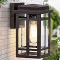 Outdoor Wall Light Fixtures 9.76'', Waterproof Porch Lights Wall Lanterns, Exterior Modern Matte Brown Wall Mount Lighting, Anti-Rust E26 Socket Wall Scones for Front Door Garage, 1 Pack