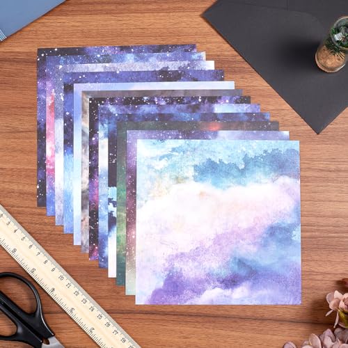 GORGECRAFT 24 Sheets 12 Styles Sky Scrapbook Paper Pad 15.2x15.2cm Galaxy Patterned Single-Sided Decoupage Cardstock Papers Background Supplies for Card Making Writing Journaling Origami Crafts - Image 4