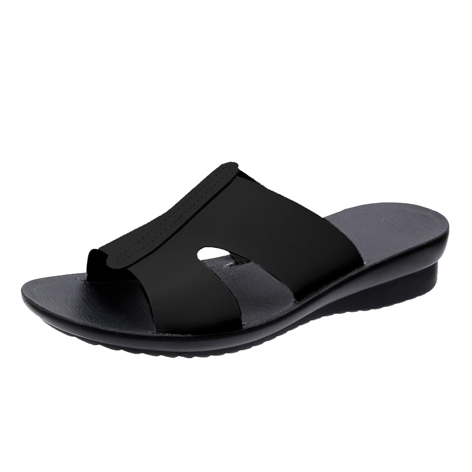 Amazon.com: Women Slippers Fashion Summer Ladies Casual Slip On Beach Flip  Flops Slides Woman Indoor Outdoor Home Slippers for Women (Black, 7.5) : ...