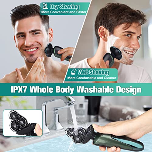 Electric Razor For Men, 2023 Men’s Electric Shavers Rotary Led Display/Waterproof/Rechargeable, Electric Shaver For Men Cordless Floating Head Replaceable Blades Portable Travel Razor Idea Gift #TOP2