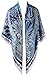 corciova 50 Inches Columbia Blue White Flower Large Square Twill Oversize Womens Winter Scarfs Shawls Wraps