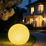 Large Outdoor LED Globe Orb Light, 20-in LED Glowing Orb Ball Night Light