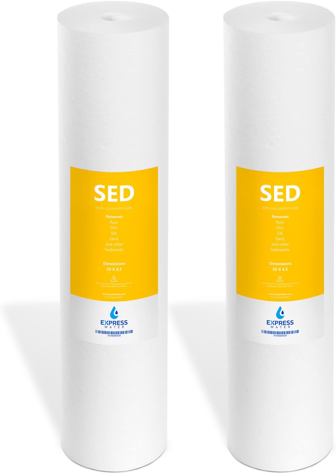 Express Water – 2 Pack Sediment Replacement Filter – Whole House Replacement Water Filter – SED High Capacity Water Filter – 5 Micron Water Filter – 4.5” x 20” inch