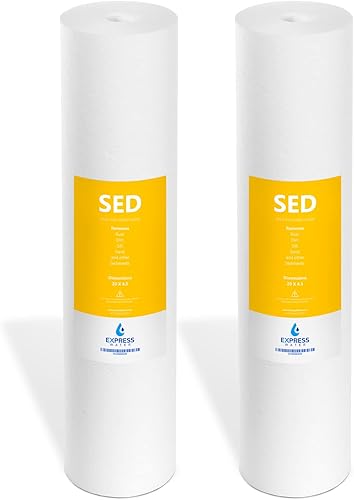 Express Water Paquete de 2 filtros de repuesto de sedimentos - Filtro de agua de repuesto para toda la casa - Filtro de agua SED de alta capacidad -