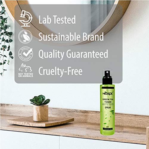 Hebepe Green Tea Matcha Facial Toner Mist Spray Original, Refreshing And Moisturizing Face Toner, With Hyaluronic Acid, Vitamin C&E, Honeysuckle, Grapefruit Extract, Rosemary, 120Ml #TOP4
