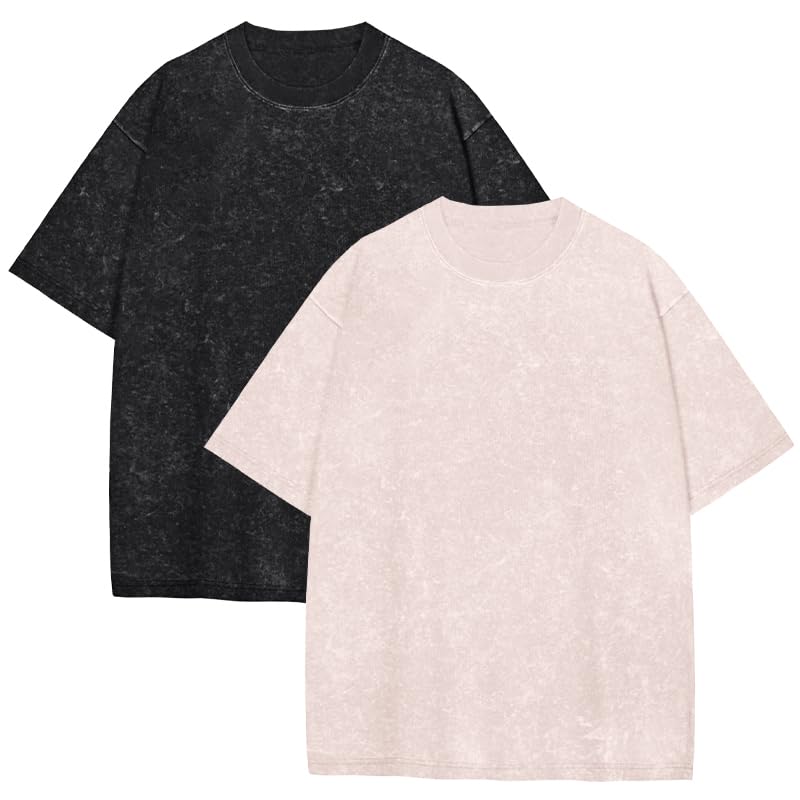 Image of Oversized Tshirts for Men Short Sleeve Vintage Washed Basic Loose Tees 2026