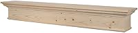 Vista 4 de MANTELSDIRECT Estante flotante de madera para chimenea de 60 pulgadas sin terminar, Bellamy de Mantels Direct, estante de pared rústico de madera