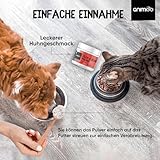 animigo Flohpulver - Zeckenschutz für Katzen & Hunde - Mit Bierhefe, Zink, Vitamin B3, B1 & B2 - Huhngeschmack - Alternative zu Tabletten & Insektenspray - Anti Milben & Zecken - Einfaches Flohmittel