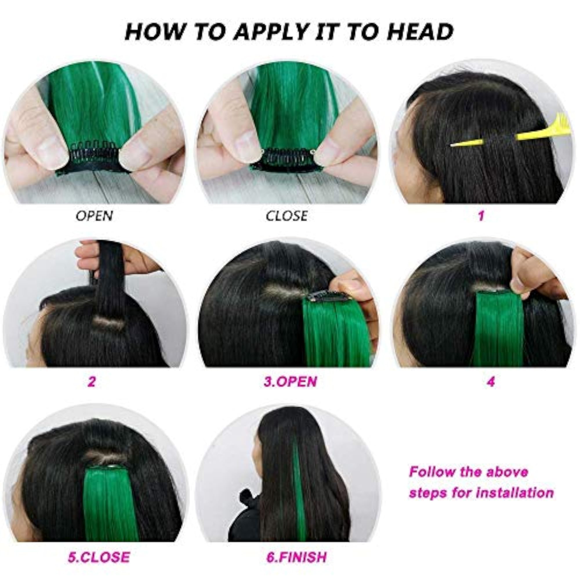 Highlights Clip on Hair Extensions Set of 2Pcs Light Brown
