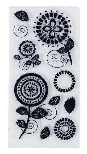 Wood Mounted Stamps Inka Garden Sellos para Estampado de Flores