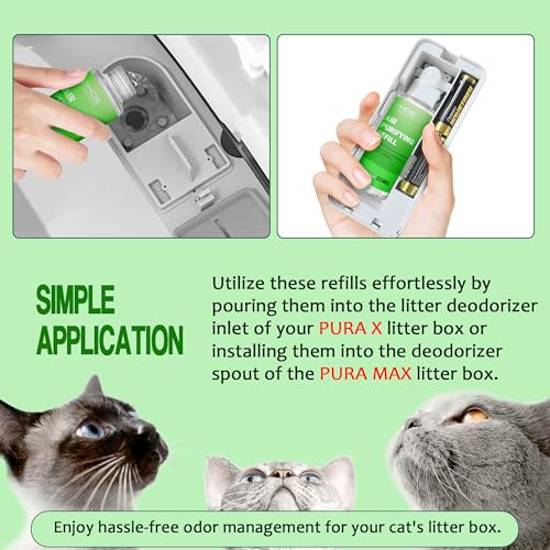 (4 frascos, sabor limão) Desodorizador de areia de gato para PET-KIT PuraX PuraMax caixa de areia de