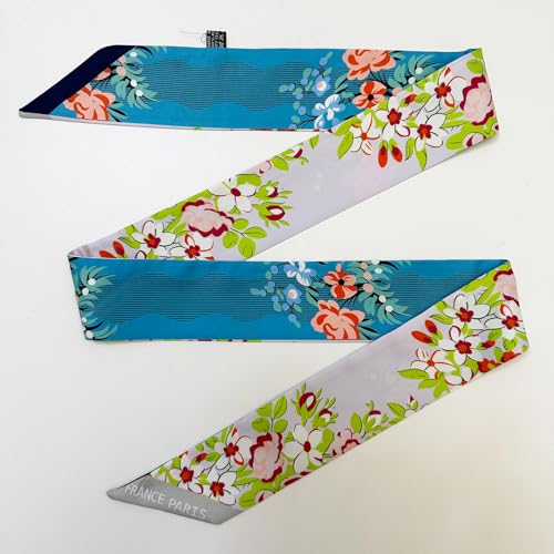 2 Pack Silk Purse Scarf For Handbags Head Hair Ribbon Fashion Skinny Scarf For Women Long Neckerchief4