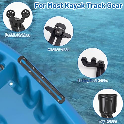 Omoojee 13.3 inch Kayak Track, Kayak Low Profile Track, Kayak Gear Track Mount Accessories for Fishing Rod Holder, Cup Holder, Anchor Cleats, 2 Pack by Omoojee - Image 4