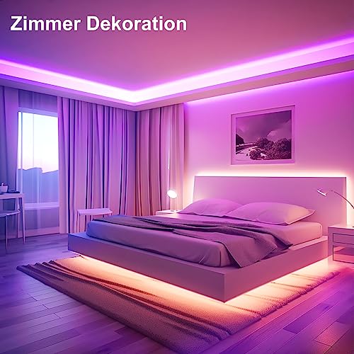 VKH LED Strip 5m, LED Streifen 5m Selbstklebend Bluetooth RGB LED Band mit Fernbedienung und APP, LED Lichterkette LED Beleuchtung Leds für Zimmer Gaming Party
