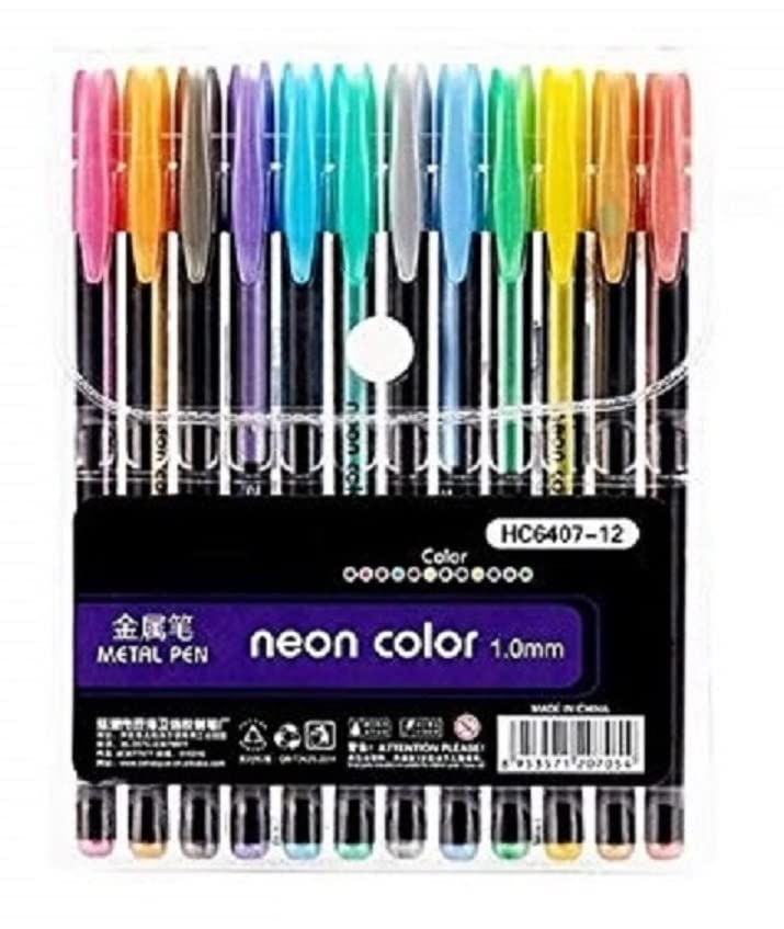 Image of 53 Arts Neon Pens For Drawing Sketching Designing Art Craft School (Metallic Neon Colour Set)|Fine