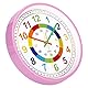 VINILITE Wanduhr Kinder lautlos 30 cm Ablesen Farbenfrohe Kinderwanduhr Lernen Wohn- /Schlaf/Kinderzimmer großes Ziffernblatt Büro