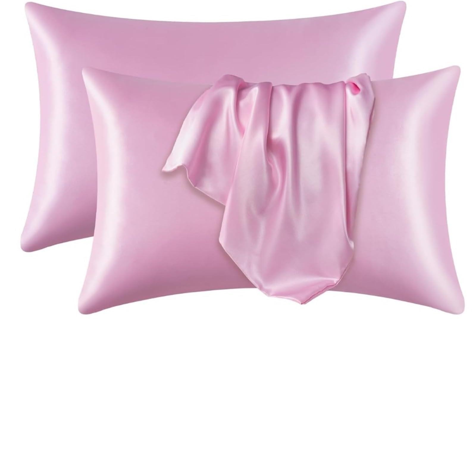 LYXYGMV Silky Satin Pillowcases Cooling Hair And Skin Friendly for Bedrooms(Pink)