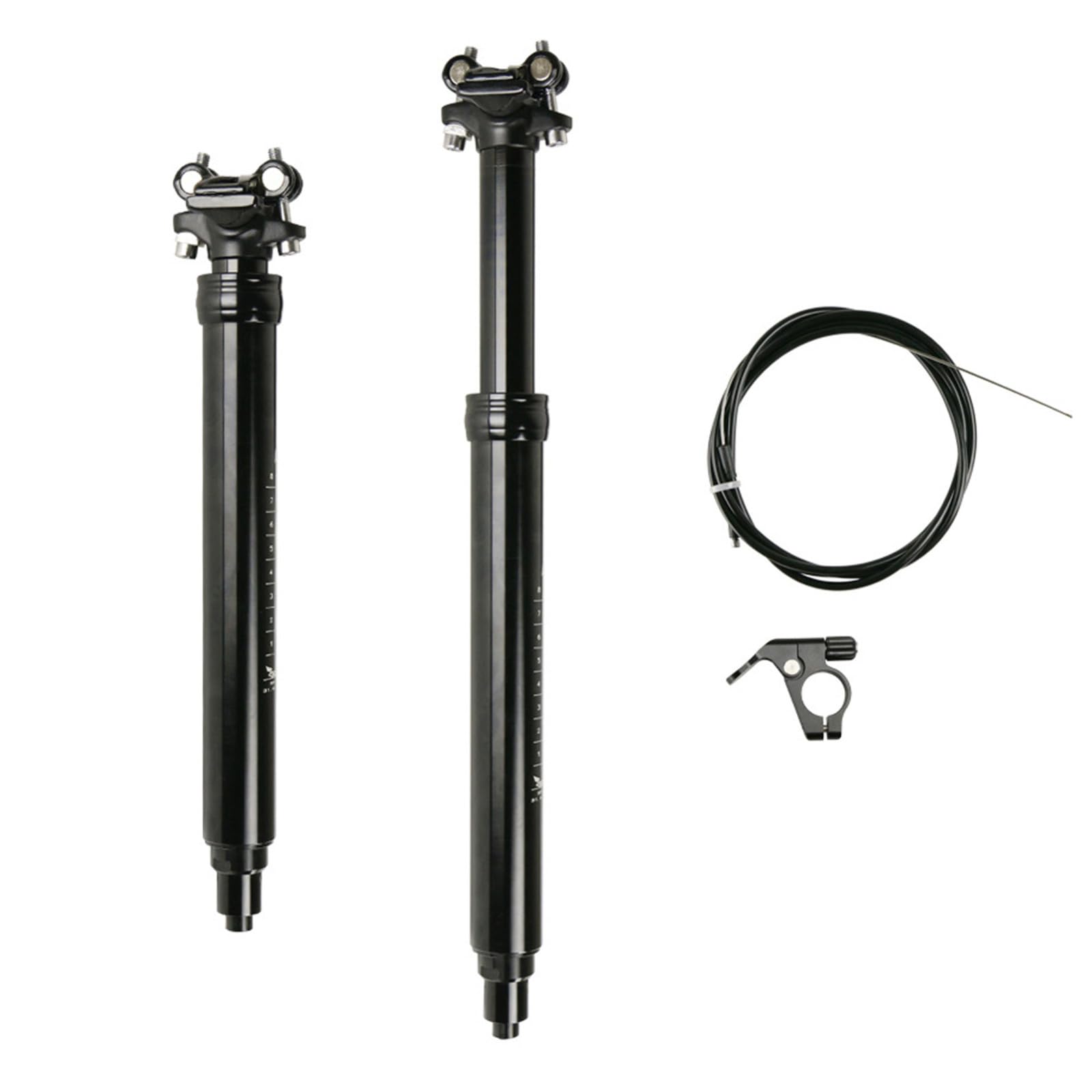Mountain Bike Dropper Post 31.6mm Aluminum Hydraulic Lock 100-170mm Travel Bicycle Remote-Controlled Dropper Seatpost for Mountain/Road Bike