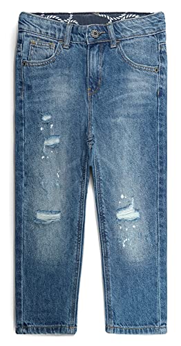 KIDSCOOL SPACE Girls Slim Jeans,Vintage Distressed Soft Denim Pants