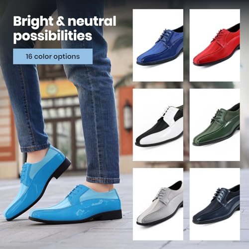 Image of Viotti 179, Casual Dress Oxford Shoes for Men, Satin Striped Lace-Ups, Men's Business Casual Leather & Satin Shoe, for All Formal Occasions
