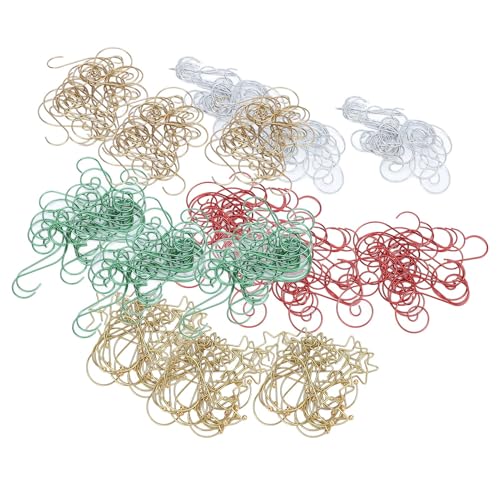 ANGGREK Xmas Hooks, Iron Wire Festive S Shaped Double End Xmas Tree Hooks 100Pcs for Wreaths Stockings (1)