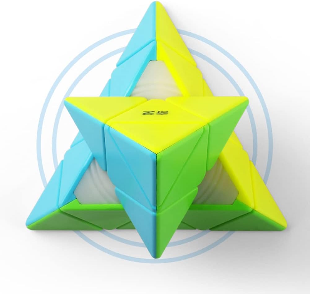TANCH Pyramid Speed Cube Stickerless Triangle Magic Cube Puzzle Toy Colorful