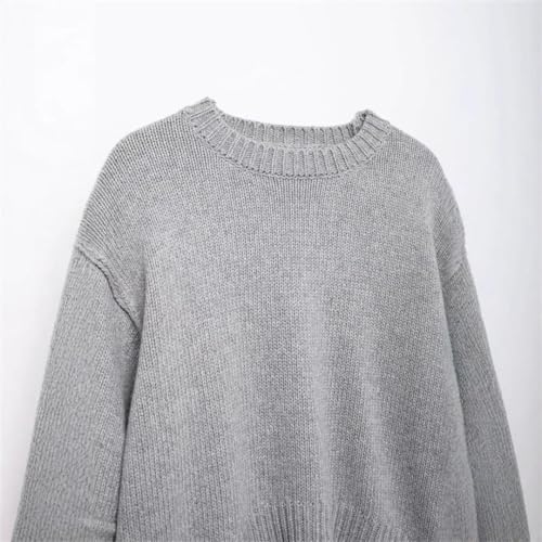 Women’S Casual Crew Neck Long Sleeve Loose Fit Thick Pullover with Pleated Sleeves4