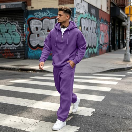 Mens Sweatsuits 2 Piece Set Oversized Ligh Weight Training Jogging Suits - image 6