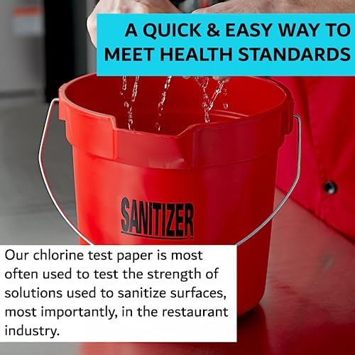 Chlorine Test Strips for Restaurants & Food Services, 4 x Vial of 100 Sanitizer Testing Kits, Precise Bleach Test Strips, 0-200 PPM Testing Kit for Sanitizing Solutions by FryOilSaver Co. FMP 142-1362 - 5