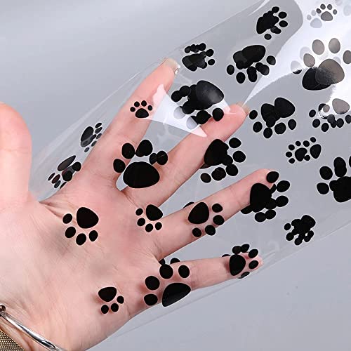 MaoNativey 100 Pieces Pet Paw Print Treat Bags Puppy Dogs Cellophane Bags Candy Gift Bags with 100 Pieces Twist Ties for Pet Treat Party Favor - Image 2
