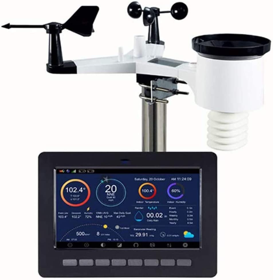 Professional Weather Station, Wireless Sensor Solar, Color Touch Screen Display Weather Center
