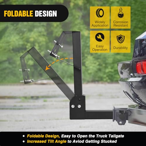 Image of Nilight Trailer Hitch Spare Tire Carrier Adjustable Hitch Spare Tire Mount for Truck SUV ATV UTV for 2 Inch Receiver Fits 4 & 5 & 6 Lugs Trailer Wheels