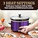Elite Gourmet MST-275XP Electric Oval Slow Cooker, 2Qt Capacity, Purple