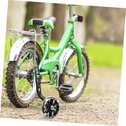 Ruedas de entrenamiento y estabilizadores ajustables Ciieeo para bicicleta, ruedas auxiliares negras con luz intermitente, set de 4 piezas para niños miniatura 6