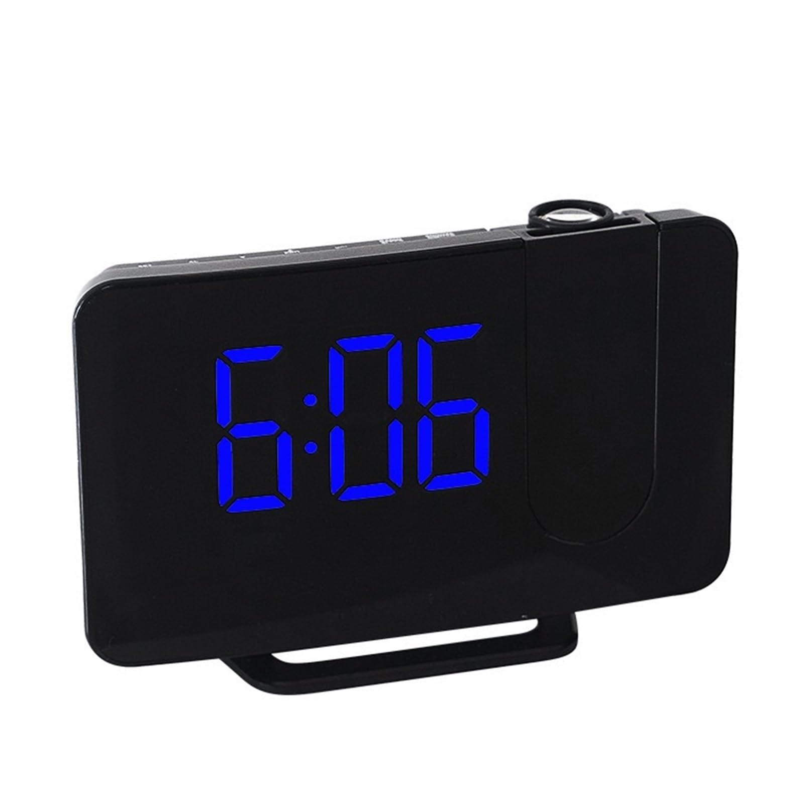 KOESRXNQW FM Radio LED Digital Smart Alarm Clock Watch Table Electronic Desktop Clocks USB Wake Up With 180° Time Projector Snooze Clear Projection(Blue)