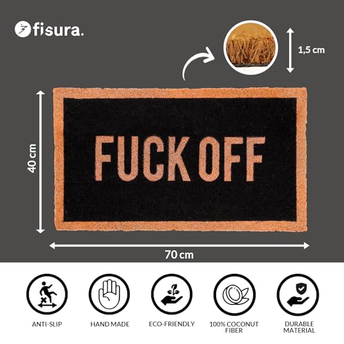 Fisura, Original F* Off Door Mat, Dirt Trapper for Indoor & Outdoor Entrance, Non-Slip With PVC Base, Coconut Fiber - Image 3