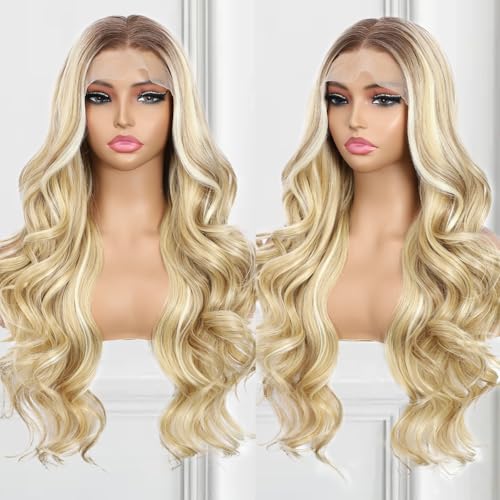 BABEHERS Highlight Blonde Lace Front Wig for Women 13x4 Synthetic 26IN