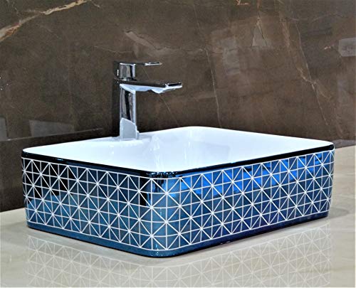Image of InArt Vessel Sink, Blue, Glossy Finish