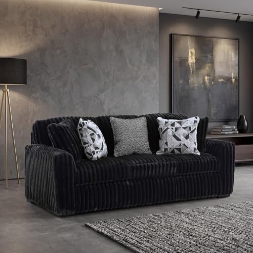 Image of Signature Design by Ashley Midnight-Madness Modern Anti Sage Sofa with Reversible Cushions, Black