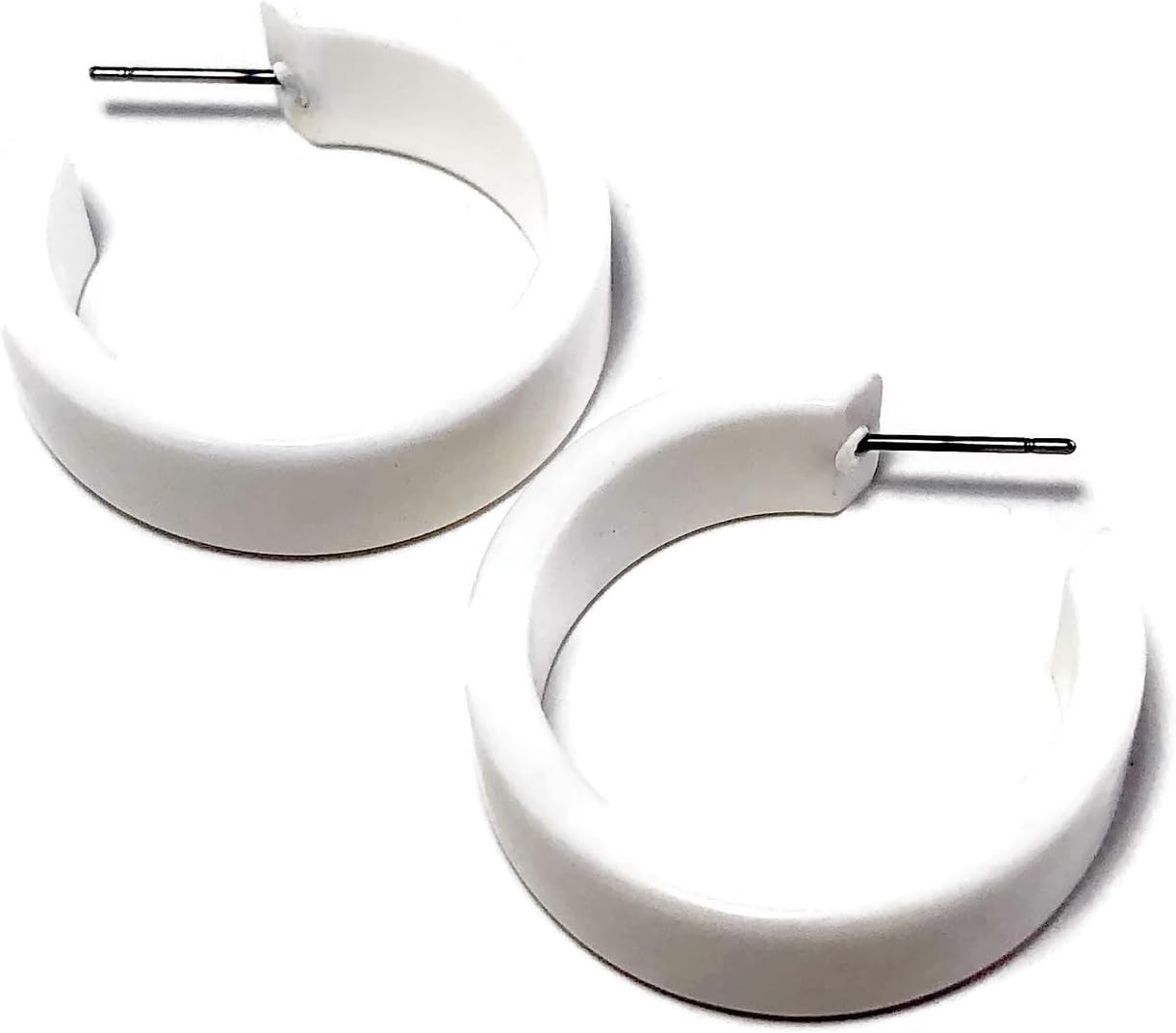 Leetie Lovendale Chandler Hoop Earrings, Lightweight & Hypoallergenic, Handmade Jewelry for Women, Round Circle Earrings, USA Made, Vintage Lucite Acrylic, 1.25” (30mm) Diameter