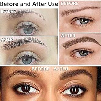 Miotorio 22 Pairs 4D Eyebrows Tattoo, Hair-Like Authentic Eyebrows, Eyebrows Tattoo Peel Off, Long Lasting Waterproof Natural False Eyebrows Makeup Sticker for Eyebrow Grooming Shaping (Brown)