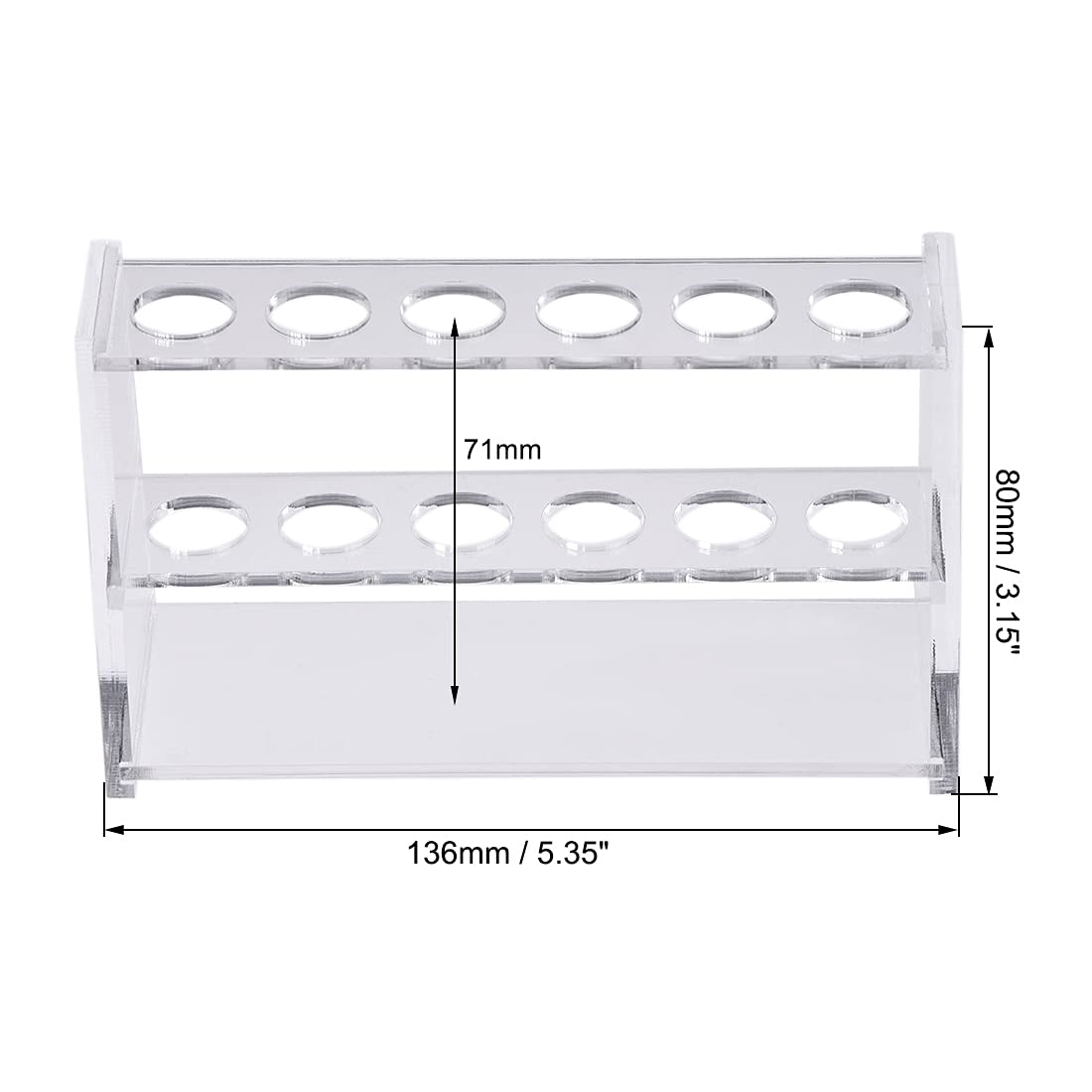sourcing map 2 Stück Reagenzglashalter Rack 6 Wells für 10ml Zentrifugenröhrchen Klar
